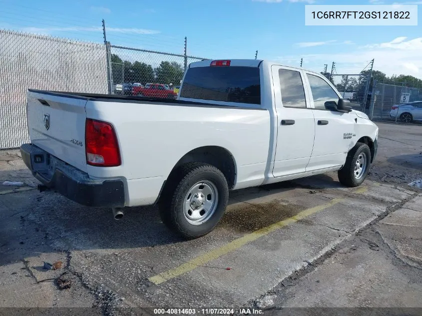 2016 Ram 1500 Tradesman VIN: 1C6RR7FT2GS121822 Lot: 40814603