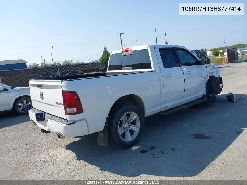 2017 Ram 1500 Sport VIN: 1C6RR7HT3HS777414 Lot: 12099371