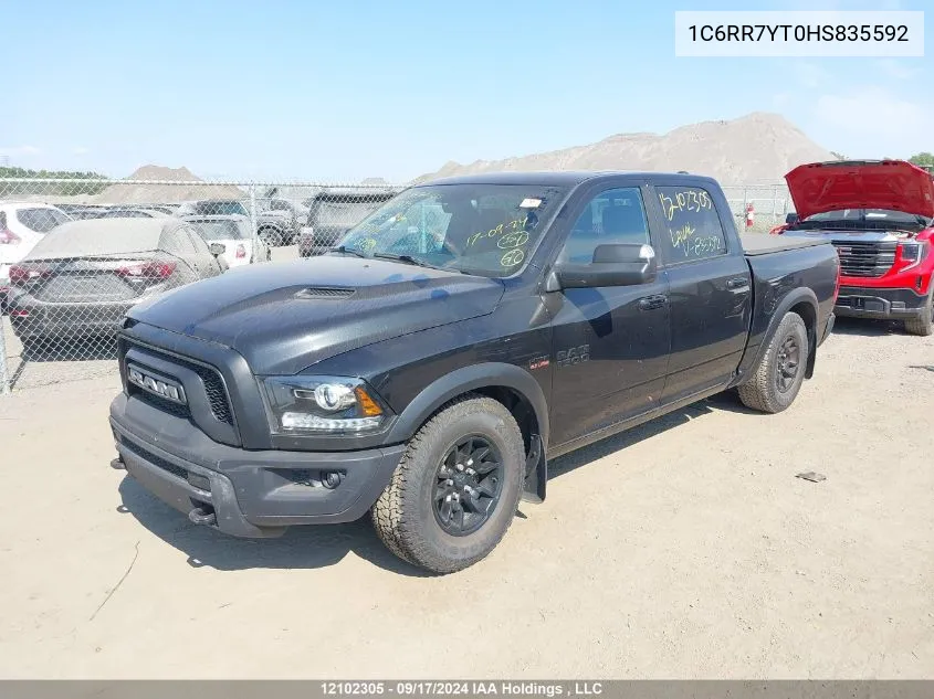 2017 Ram 1500 Rebel VIN: 1C6RR7YT0HS835592 Lot: 12102305