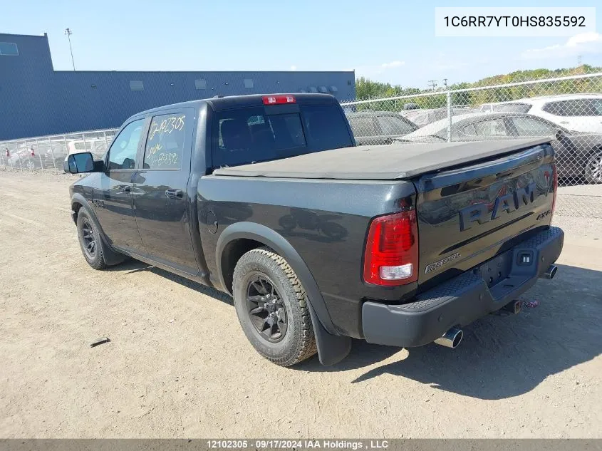 2017 Ram 1500 Rebel VIN: 1C6RR7YT0HS835592 Lot: 12102305