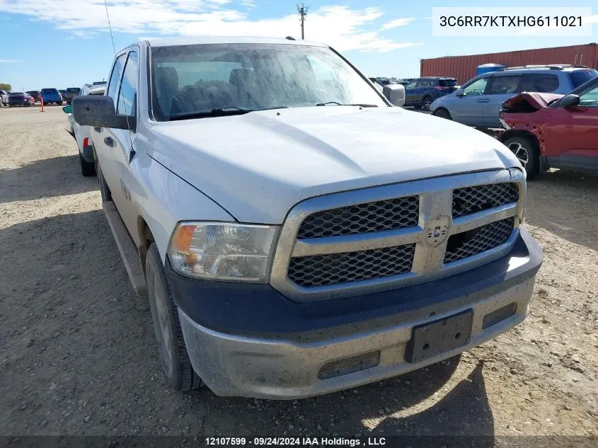 2017 Ram 1500 St VIN: 3C6RR7KTXHG611021 Lot: 12107599