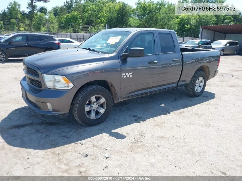 2017 Ram 1500 Express Quad Cab 4X4 6'4 Box VIN: 1C6RR7FG6HS597513 Lot: 39632810