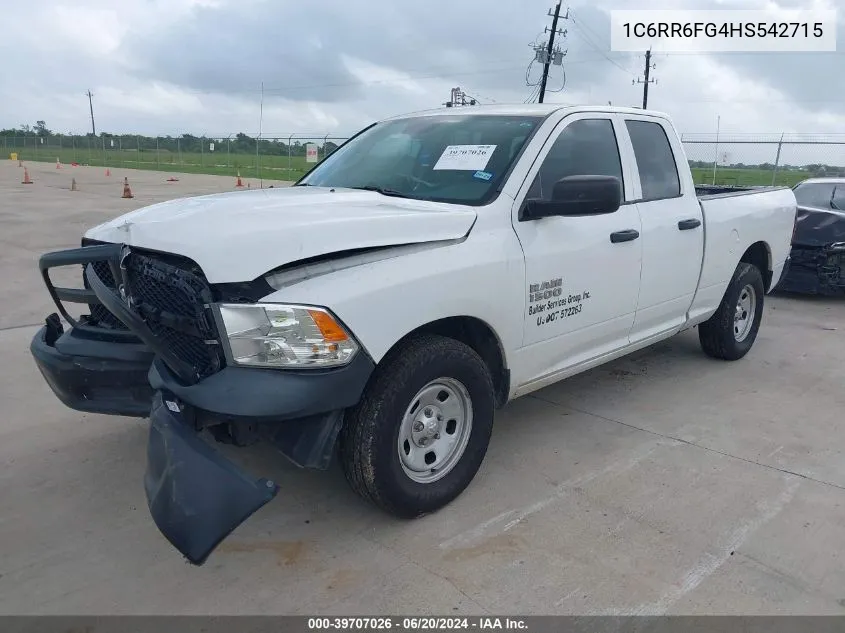 2017 Ram 1500 Tradesman Quad Cab 4X2 6'4 Box VIN: 1C6RR6FG4HS542715 Lot: 39707026