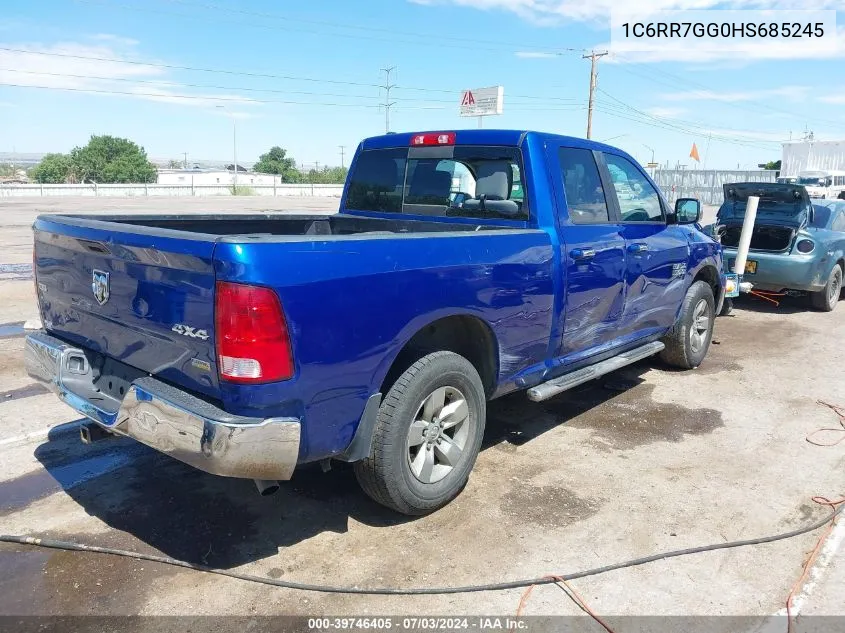 2017 Ram 1500 Slt Quad Cab 4X4 6'4 Box VIN: 1C6RR7GG0HS685245 Lot: 39746405