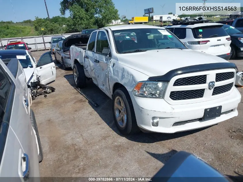 2017 Ram 1500 Express Quad Cab 4X2 6'4 Box VIN: 1C6RR6FGXHS514563 Lot: 39782866