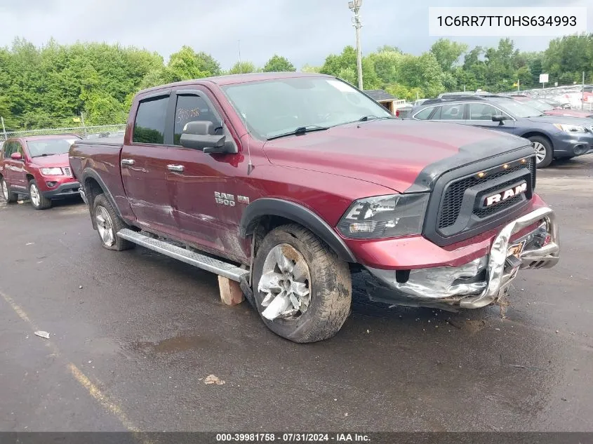 1C6RR7TT0HS634993 2017 Ram 1500 Big Horn 4X4 6'4 Box