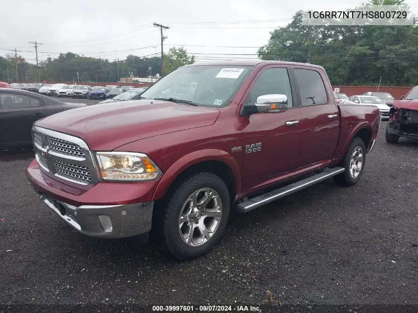 2017 Ram 1500 Laramie 4X4 5'7 Box VIN: 1C6RR7NT7HS800729 Lot: 39997601