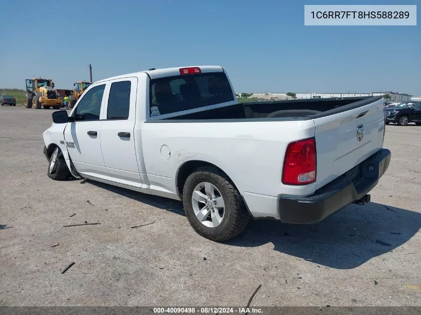 2017 Ram 1500 Tradesman Quad Cab 4X4 6'4 Box VIN: 1C6RR7FT8HS588289 Lot: 40090498