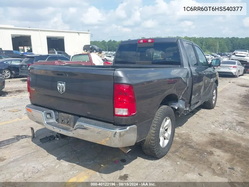 2017 Ram 1500 Slt Quad Cab 4X2 6'4 Box VIN: 1C6RR6GT6HS540377 Lot: 40122196