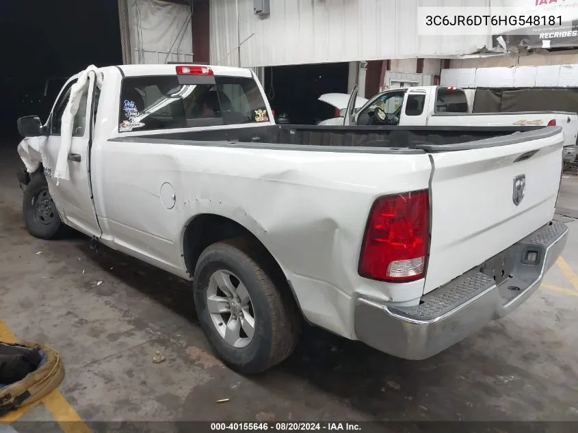 3C6JR6DT6HG548181 2017 Ram 1500 Tradesman Regular Cab 4X2 8' Box