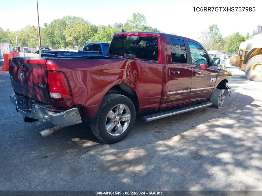 2017 Ram 1500 Big Horn Quad Cab 4X4 6'4 Box VIN: 1C6RR7GTXHS757985 Lot: 40161549