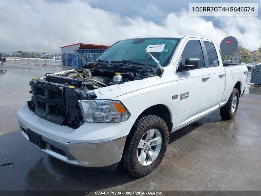 2017 Ram 1500 Slt Quad Cab 4X4 6'4 Box VIN: 1C6RR7GT4HS646574 Lot: 40179200