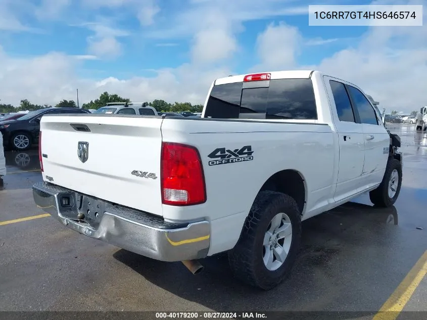 2017 Ram 1500 Slt Quad Cab 4X4 6'4 Box VIN: 1C6RR7GT4HS646574 Lot: 40179200