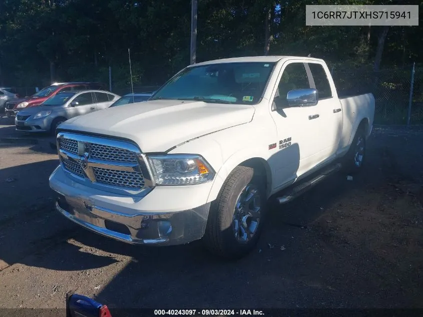 1C6RR7JTXHS715941 2017 Ram 1500 Laramie Quad Cab 4X4 6'4 Box