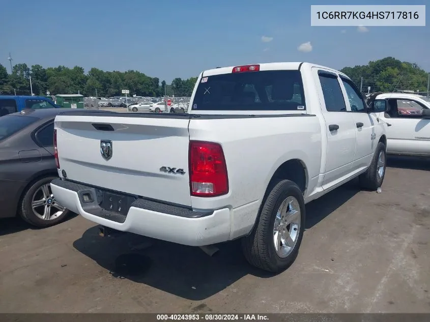 2017 Ram 1500 Express 4X4 5'7 Box VIN: 1C6RR7KG4HS717816 Lot: 40243953