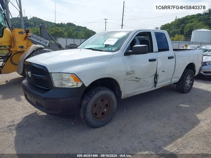 2017 Ram 1500 Tradesman Quad Cab 4X4 6'4 Box VIN: 1C6RR7FG4HS840378 Lot: 40351496