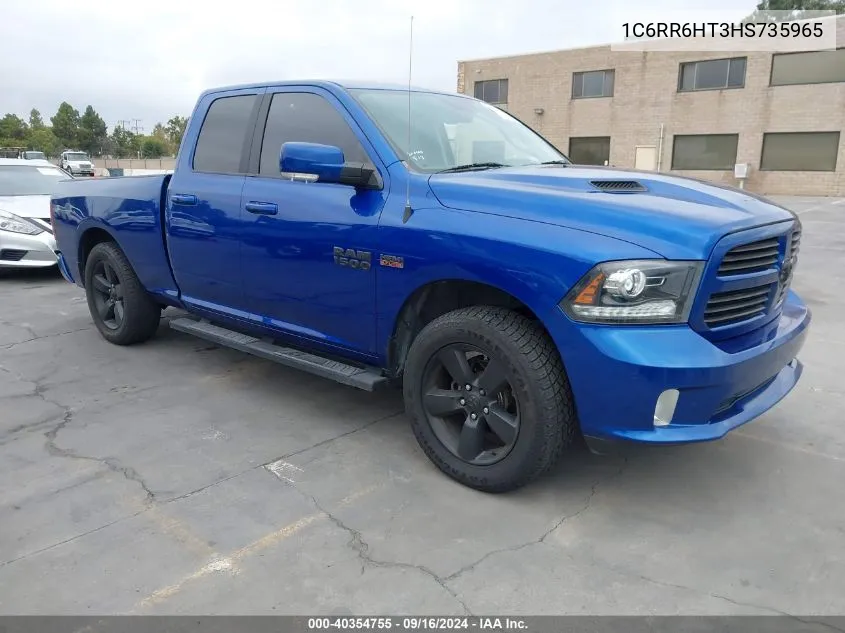 2017 Ram 1500 Sport Quad Cab 4X2 6'4 Box VIN: 1C6RR6HT3HS735965 Lot: 40354755