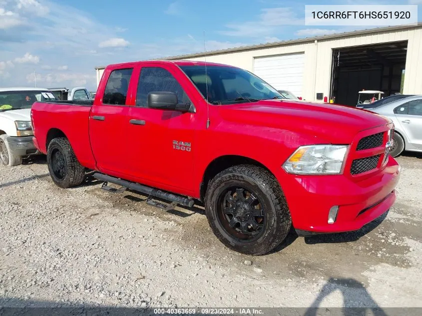 1C6RR6FT6HS651920 2017 Ram 1500 Express Quad Cab 4X2 6'4 Box