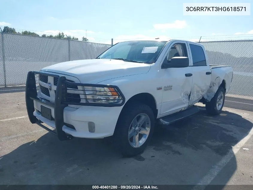 2017 Ram 1500 Express 4X4 5'7 Box VIN: 3C6RR7KT3HG618571 Lot: 40401280