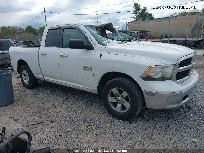 2017 Ram 1500 Slt 4X4 6'4 Box VIN: 1C6RR7GGXHS807481 Lot: 40486968