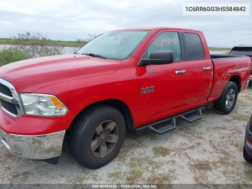 2017 Ram 1500 Slt Quad Cab 4X2 6'4 Box VIN: 1C6RR6GG3HS584842 Lot: 40492426