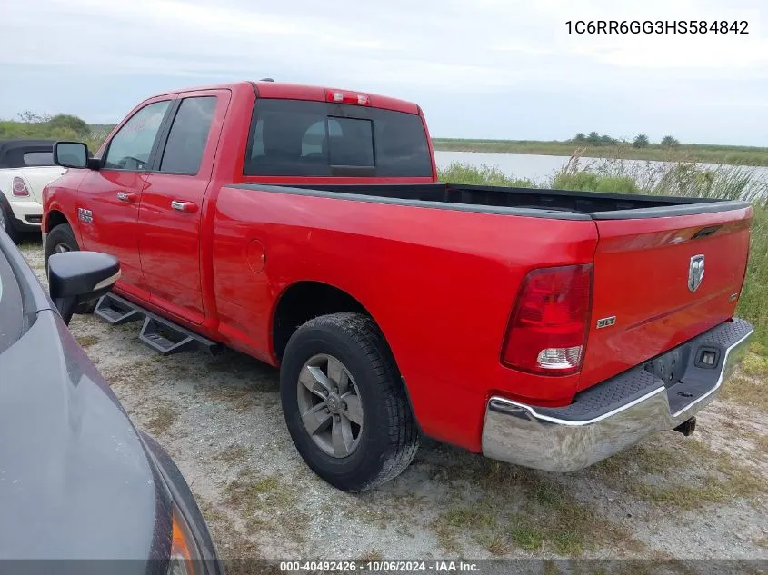 2017 Ram 1500 Slt Quad Cab 4X2 6'4 Box VIN: 1C6RR6GG3HS584842 Lot: 40492426