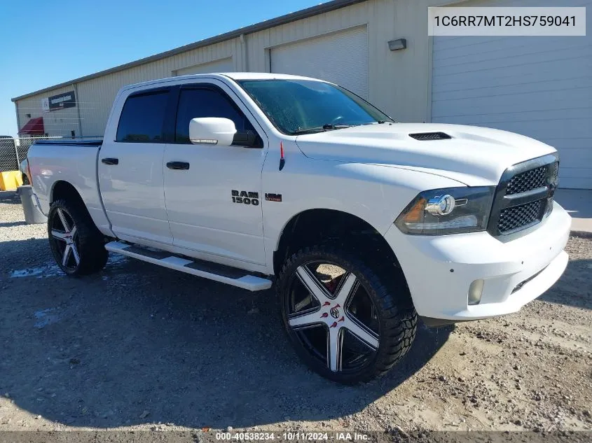 2017 Ram 1500 Night 4X4 5'7 Box VIN: 1C6RR7MT2HS759041 Lot: 40538234