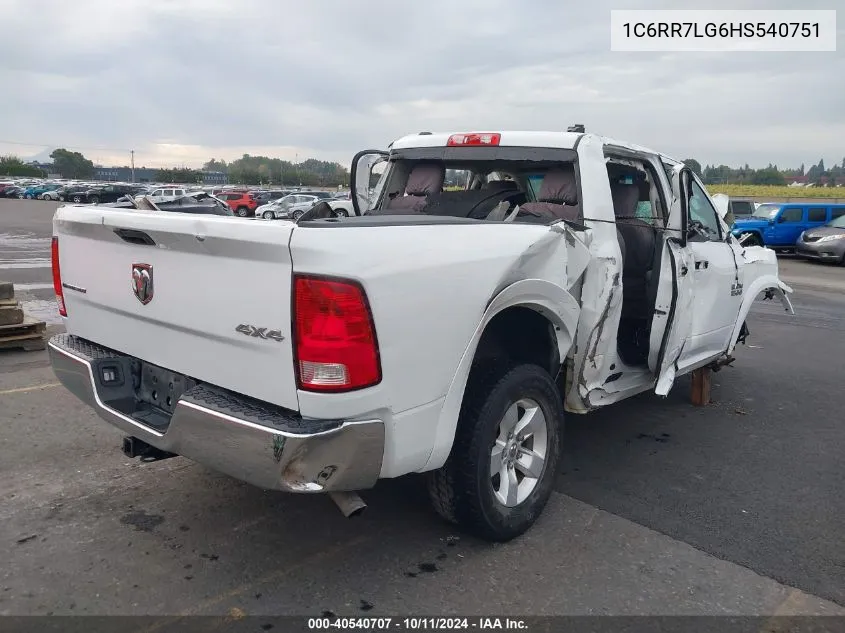 2017 Ram 1500 Slt VIN: 1C6RR7LG6HS540751 Lot: 40540707