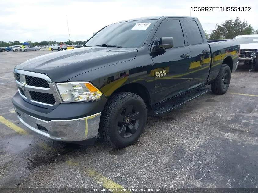 2017 Ram 1500 Tradesman Quad Cab 4X4 6'4 Box VIN: 1C6RR7FT8HS554322 Lot: 40546175