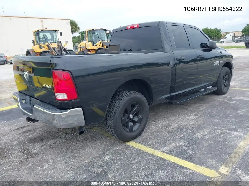 2017 Ram 1500 Tradesman Quad Cab 4X4 6'4 Box VIN: 1C6RR7FT8HS554322 Lot: 40546175