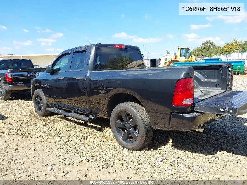 2017 Ram 1500 Express Quad Cab 4X2 6'4 Box VIN: 1C6RR6FT8HS651918 Lot: 40625952