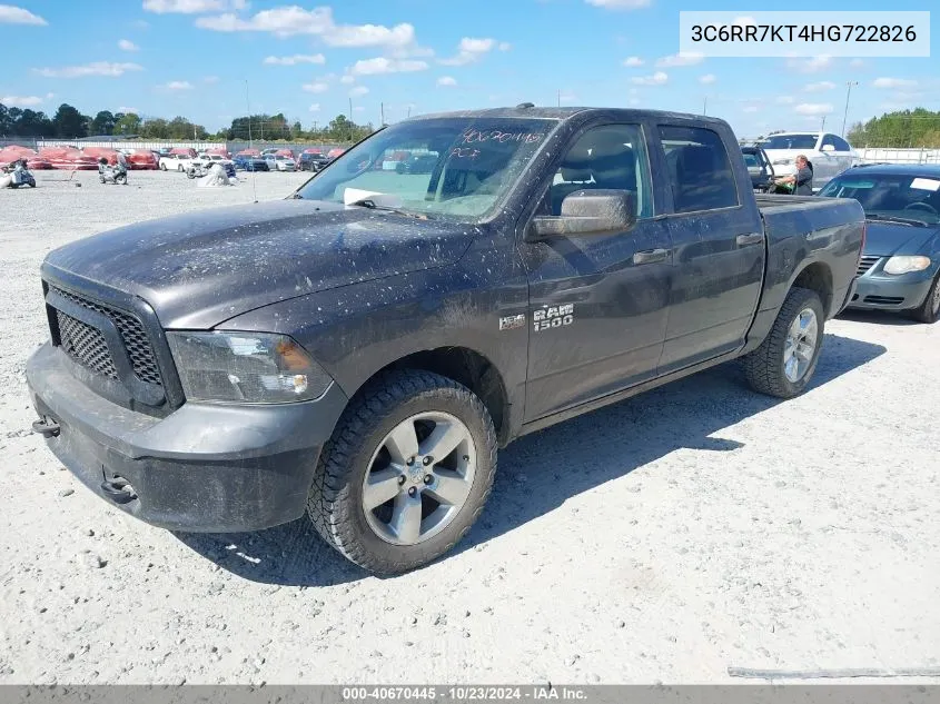 2017 Ram 1500 Tradesman 4X4 5'7 Box VIN: 3C6RR7KT4HG722826 Lot: 40670445