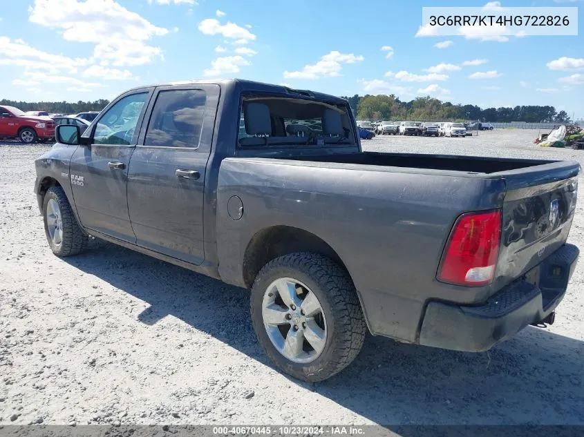 2017 Ram 1500 Tradesman 4X4 5'7 Box VIN: 3C6RR7KT4HG722826 Lot: 40670445