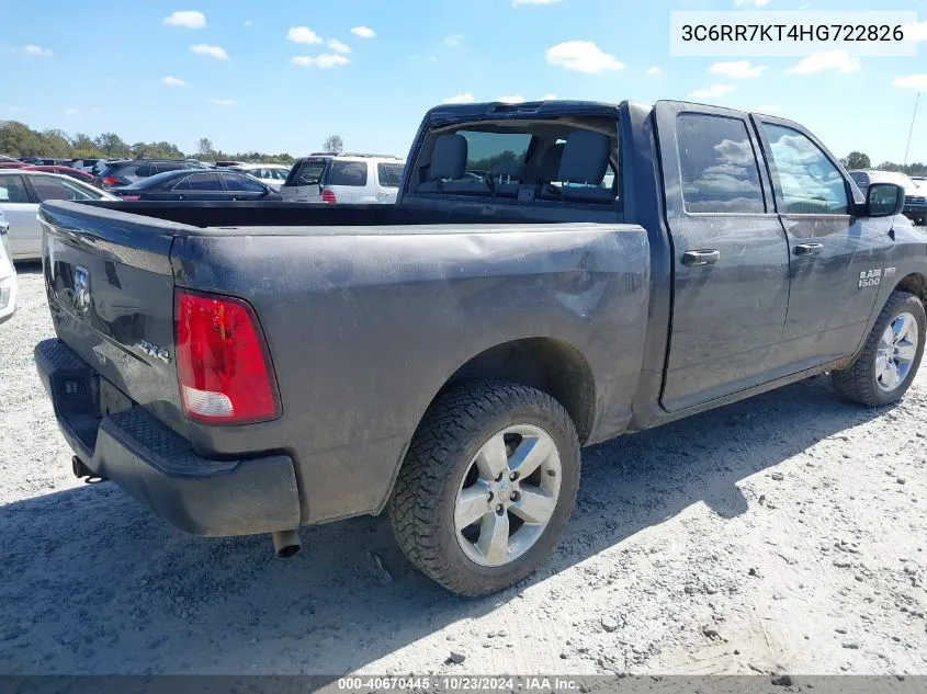 2017 Ram 1500 Tradesman 4X4 5'7 Box VIN: 3C6RR7KT4HG722826 Lot: 40670445