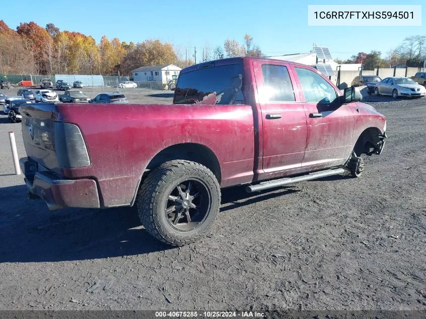 2017 Ram 1500 Express 4X4 6'4 Box VIN: 1C6RR7FTXHS594501 Lot: 40675285