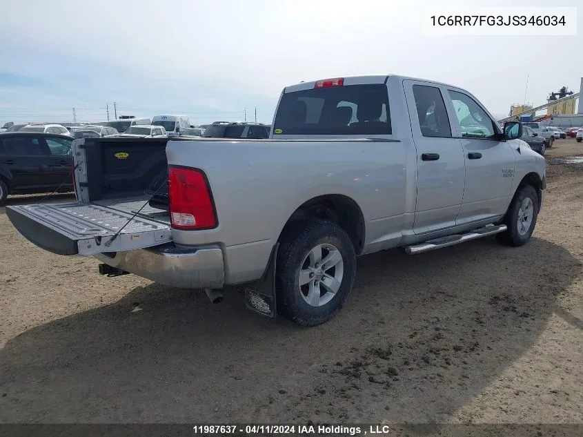 2018 Ram 1500 St VIN: 1C6RR7FG3JS346034 Lot: 11987637