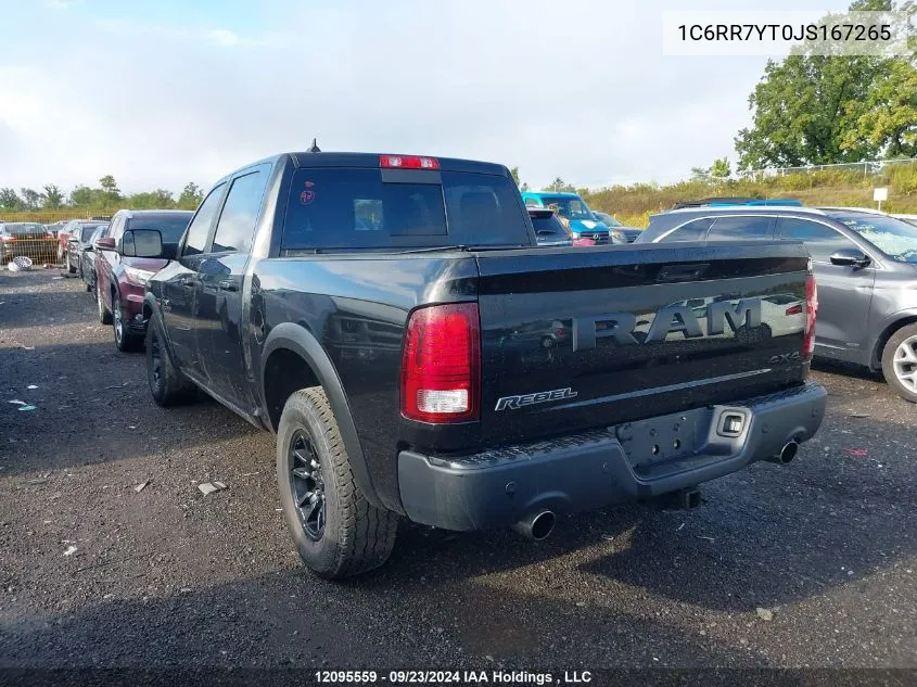 2018 Ram 1500 Rebel VIN: 1C6RR7YT0JS167265 Lot: 12095559