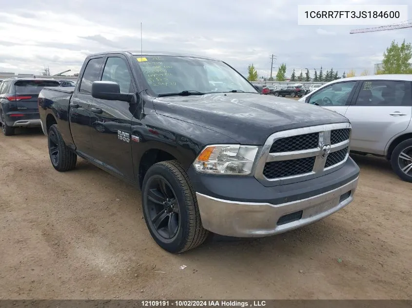 2018 Ram 1500 St VIN: 1C6RR7FT3JS184600 Lot: 12109191