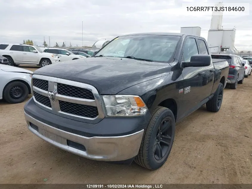 2018 Ram 1500 St VIN: 1C6RR7FT3JS184600 Lot: 12109191