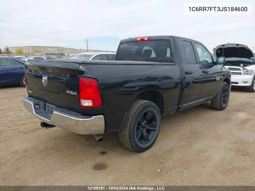 2018 Ram 1500 St VIN: 1C6RR7FT3JS184600 Lot: 12109191