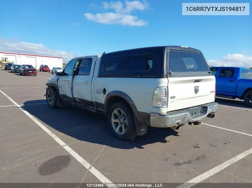 2018 Ram 1500 Laramie VIN: 1C6RR7VTXJS194817 Lot: 12112465