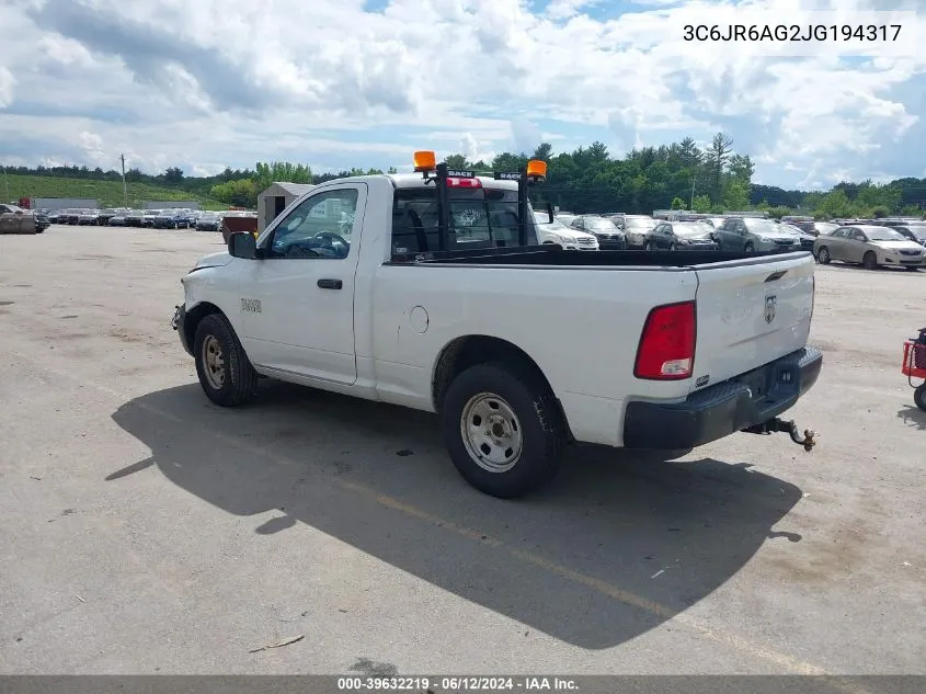 3C6JR6AG2JG194317 2018 Ram 1500 Tradesman Regular Cab 4X2 6'4 Box