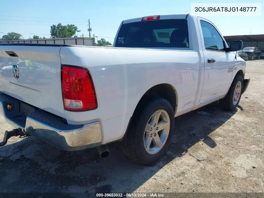 2018 Ram 1500 Tradesman Regular Cab 4X2 6'4 Box VIN: 3C6JR6AT8JG148777 Lot: 39653032