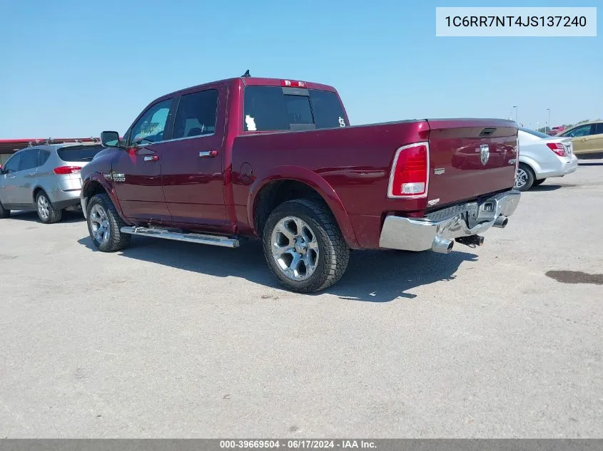 2018 Ram 1500 Laramie 4X4 5'7 Box VIN: 1C6RR7NT4JS137240 Lot: 39669504