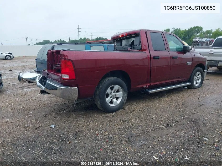 2018 Ram 1500 Tradesman Quad Cab 4X2 6'4 Box VIN: 1C6RR6FG6JS100850 Lot: 39671251