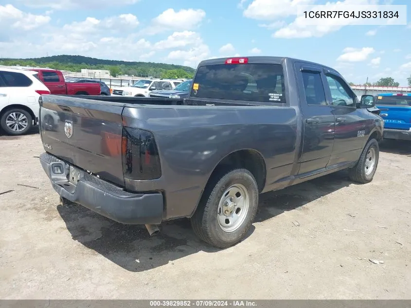 2018 Ram 1500 Tradesman Quad Cab 4X4 6'4 Box VIN: 1C6RR7FG4JS331834 Lot: 39829852