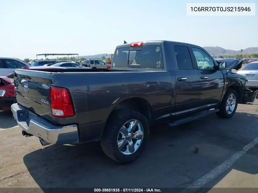 1C6RR7GT0JS215946 2018 Ram 1500 Big Horn Quad Cab 4X4 6'4 Box