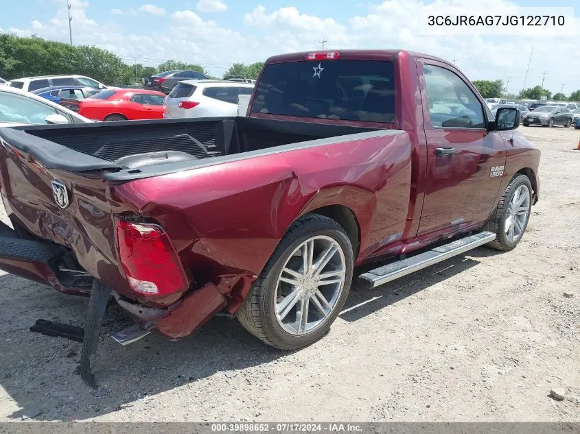 2018 Ram 1500 VIN: 3C6JR6AG7JG122710 Lot: 39898652