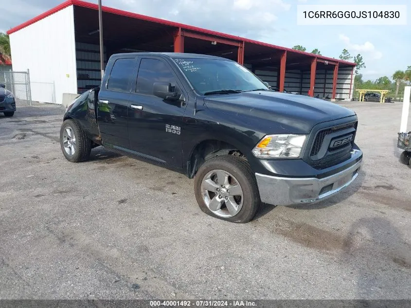 2018 Ram 1500 Slt Quad Cab 4X2 6'4 Box VIN: 1C6RR6GG0JS104830 Lot: 40001492