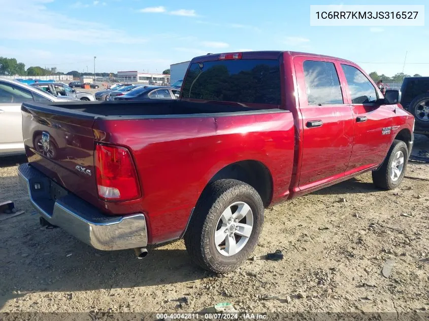 2018 Ram 1500 Tradesman 4X4 5'7 Box VIN: 1C6RR7KM3JS316527 Lot: 40042811